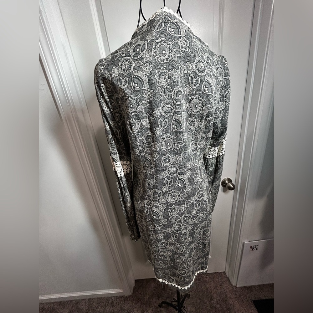 Free People Floral Long Sleeve Dress with Lace - Picture 4 of 4